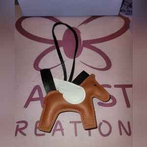 Brown Horse Pegasus-Shaped Leather Bag Charm